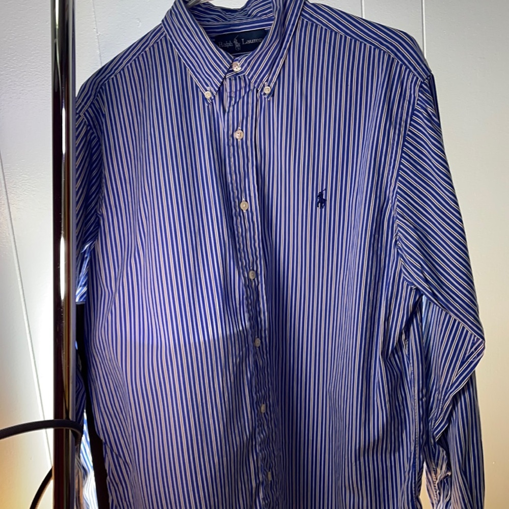 Ralph Lauren polo Size Sixteen 16 blue and white. For men